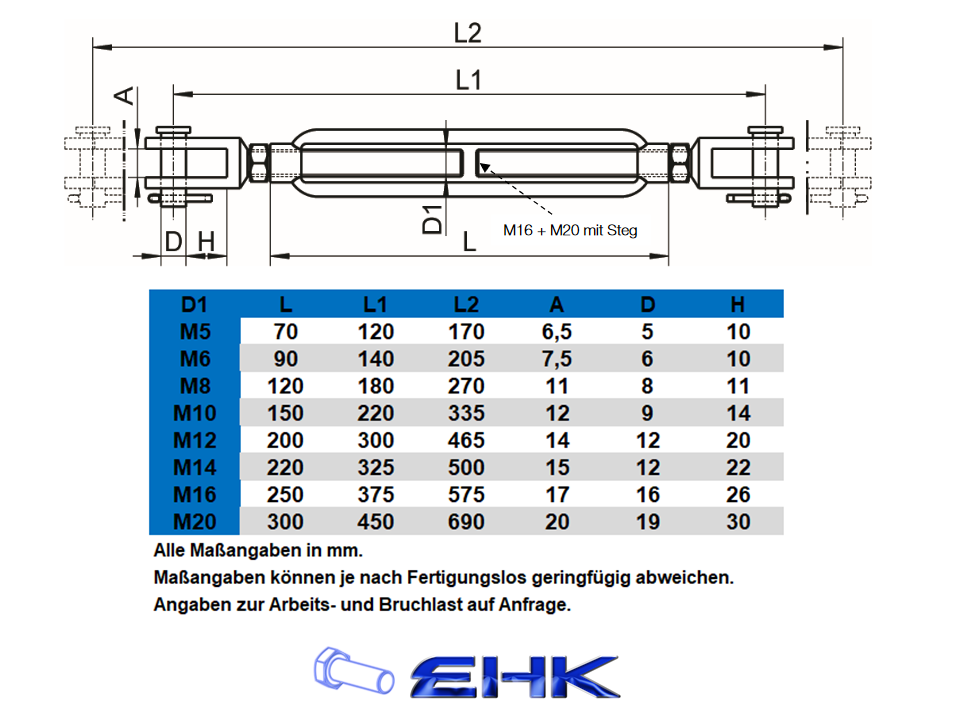 Spannschlösser | Seilspanner | Wantenspanner | Turnbuckle Edelstahl A4|V4A Variante 8021