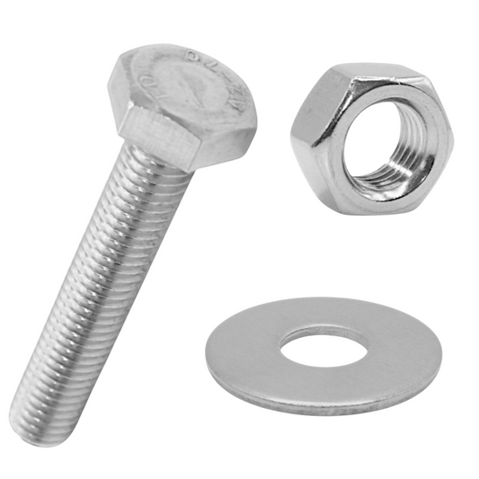 M8 Sechskantschrauben | Maschinenschrauben DIN 933 inkl. passenden Scheiben und Muttern
